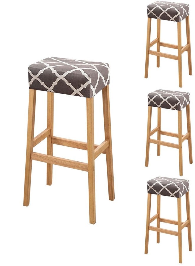 أغطية كراسي Lussenwert مستطيلة الشكل، طقم من 4 قطع، أغطية كراسي قابلة للتمدد ومطبوعة، قابلة للغسل، غطاء كرسي بار، واقي مقعد مع أربطة مطاطية، نمط من 11 - Image 1